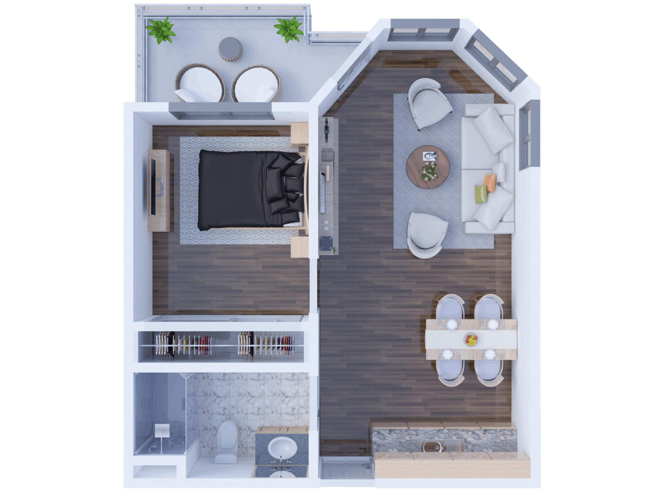 B5 One Bedroom floor plan