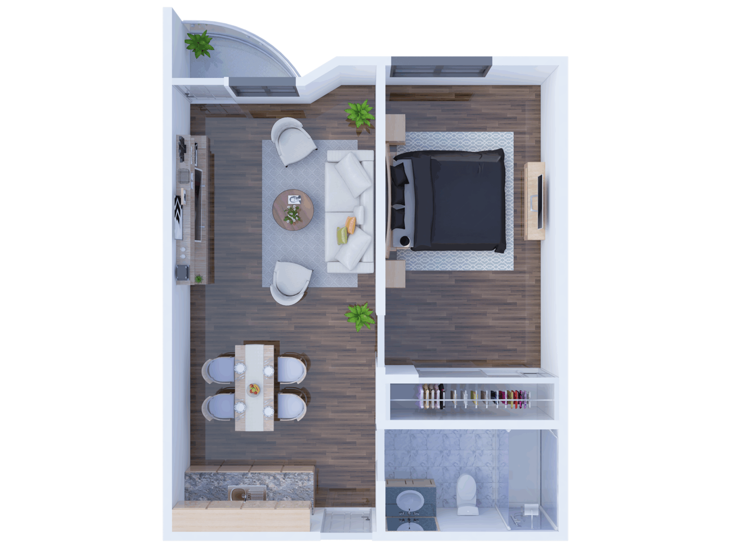 B6 One Bedroom floor plan