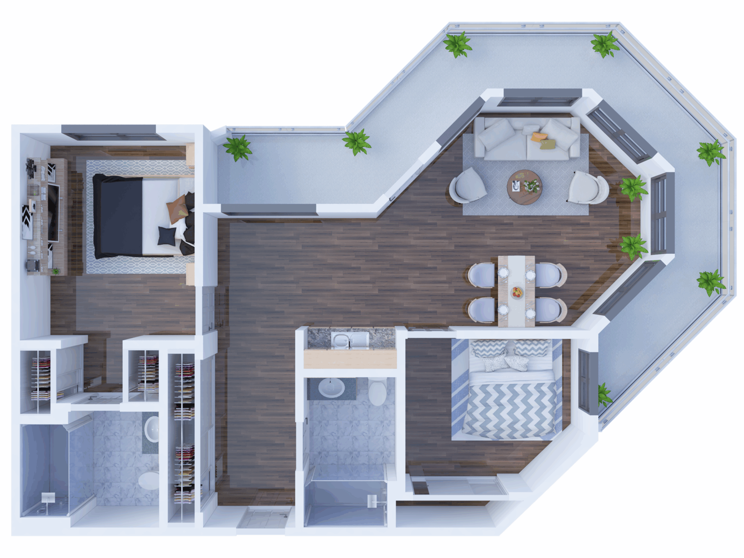 C1 Two Bedroom floor plan